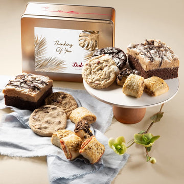 Dulcet Gift Baskets Gift Basket with Assorted Gourmet Treats, Thinking of You Color, Ideal for Men, Women, Family, and Friends