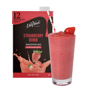 DaVinci Gourmet Strawberry Bomb Smoothie, 48 Fl Oz, Pack of 1, Strawberry Flavor