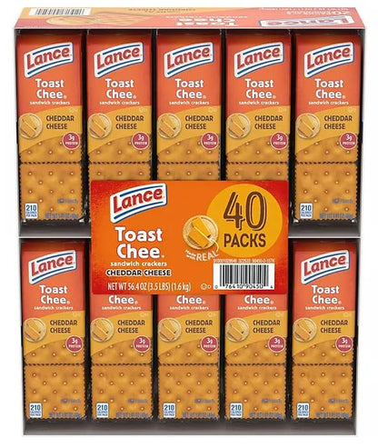 Lance, Cheddar Cheese Crackers, 1.41 oz., 40 pk.