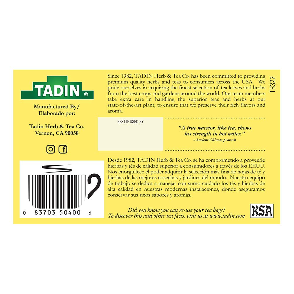 Lemongrass Lemon Tadin Tea - Te De Limon - Premium Tea For Nerves - Pack Of 2