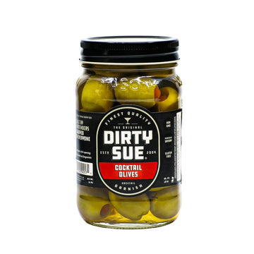 Dirty Sue Pimento Stuffed Olives - 16oz Mason Jar - Perfectly Stuffed with Premium Pimentos - Ideal for Parties and Charcuterie Boards