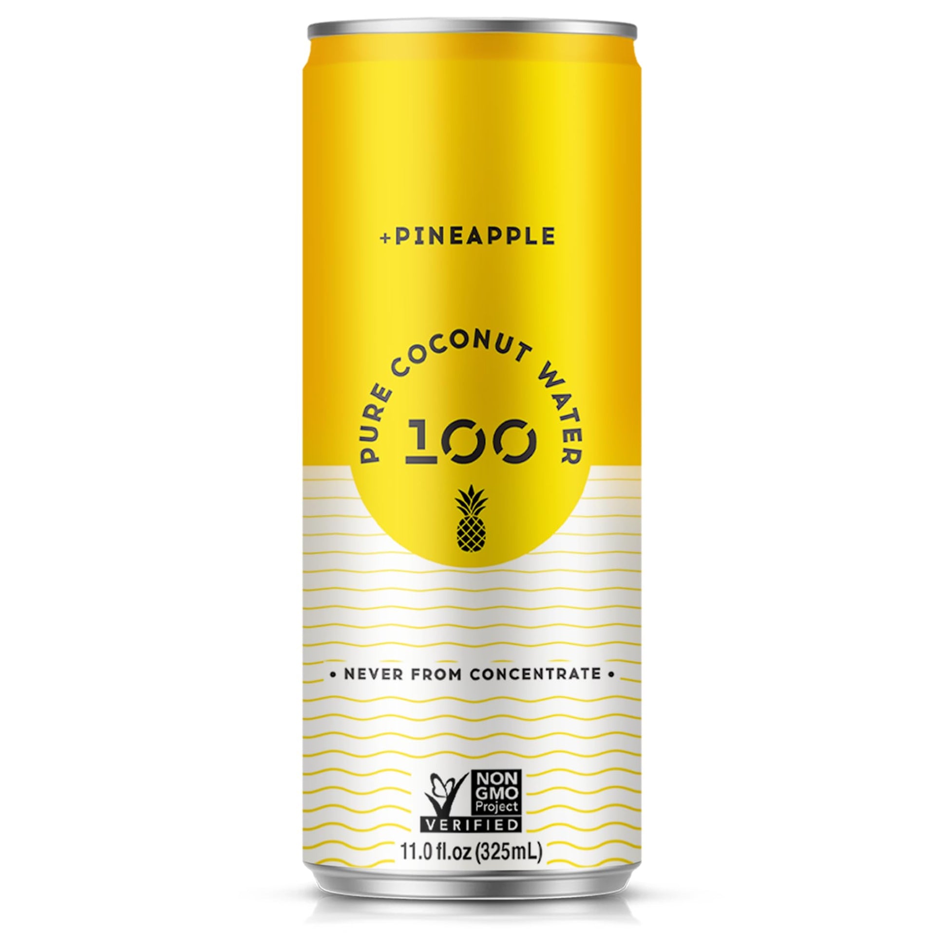 100 Coconuts Pineapple Flavored Pure Coconut Water, Non GMO, No Preservatives, 11 Fluid Ounces (Pack Of 12)