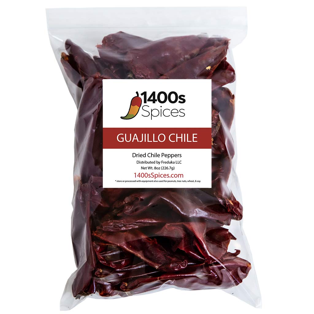 8Oz Guajillo Stemless Chile, Whole Dried Red Chile Mexican Peppers, Chiles Descolados, Versatile Mexican Ingredients For Mexican