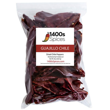 8Oz Guajillo Stemless Chile, Whole Dried Red Chile Mexican Peppers, Chiles Descolados, Versatile Mexican Ingredients For Mexican