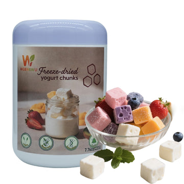 Freeze-dried yogurt chunks - Strawberry, Blueberry, Peach & Mango Mix | Crunchy Sweet & Tangy Snack for Ice Cream, Oatmeal, Lunc