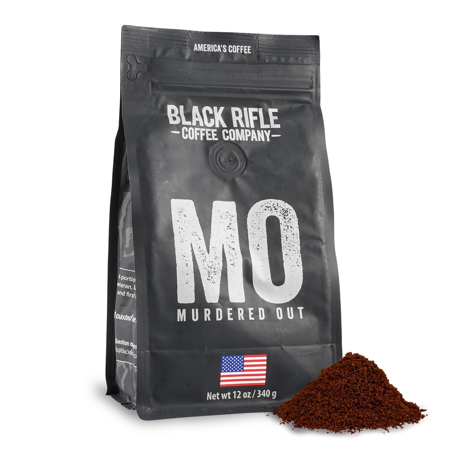 Black Rifle Coffee Company Ground Dark Roast Coffee - 12oz Bag, Made from Colombian & Brazilian Arabica Beans, Model 30-004-12G