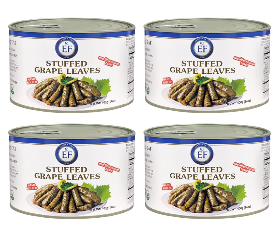Eastern Feast - Stuffed Grape Leaves, 14 oz / 400g, (4 PACK) Vegan Suitable