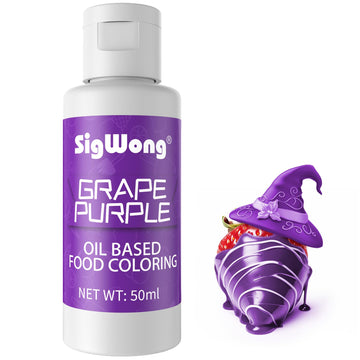 Oil Based Food Coloring For Chocolate - 50Ml Grape Purple Upgraded Edible Oil Based Food Dye For Cake Decorating, Baking, Candy