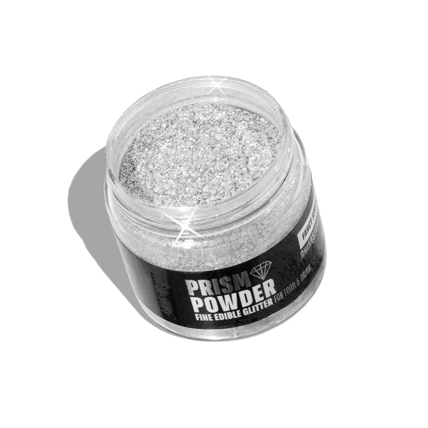 Fancy Sprinkles Rhinestone Silver Bulk Premium Edible Glitter, 100% Edible Glitter for Sparkling Food & Drinks No Taste or Textu