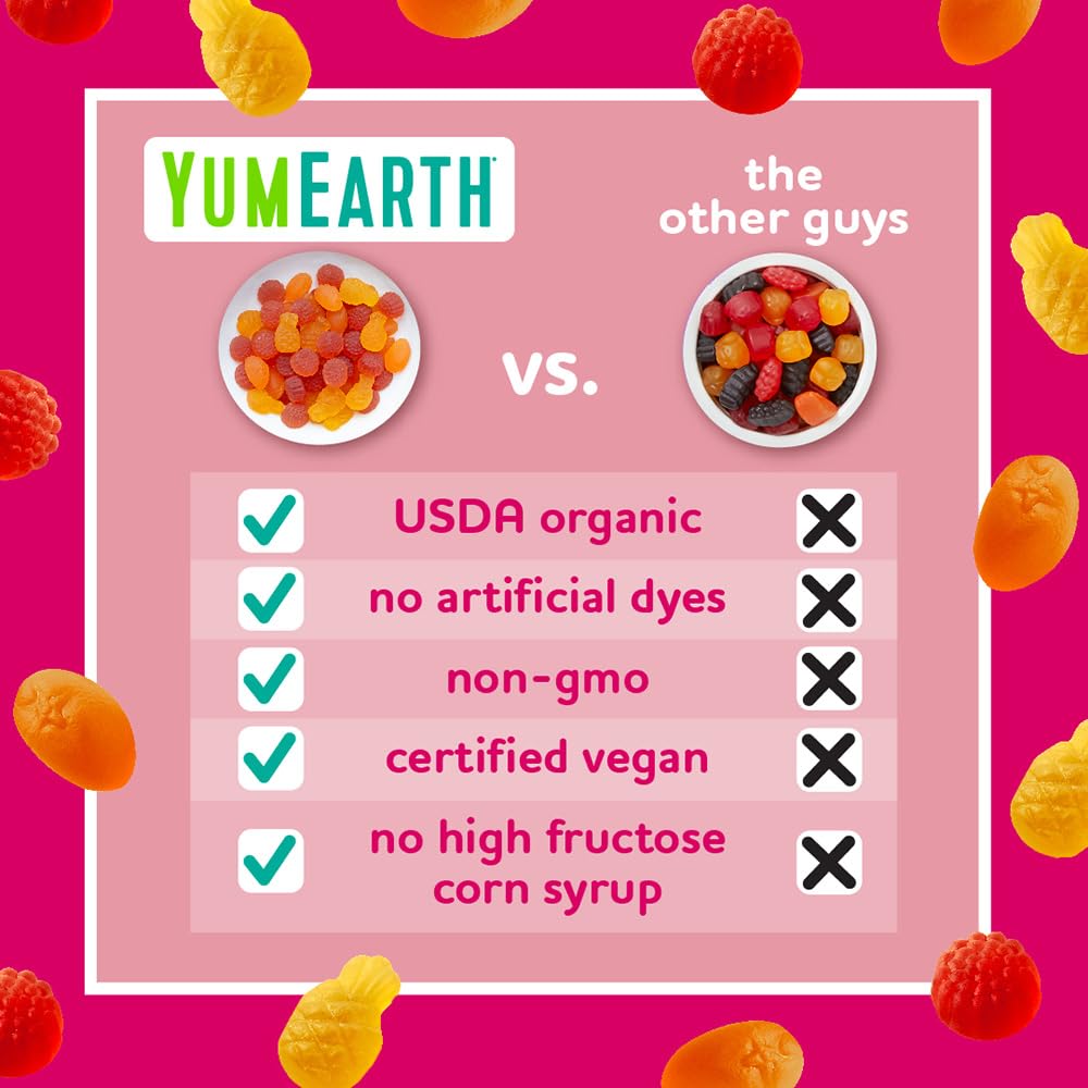 Yumearth Organic Tropical Fruit Snacks - Fruit Gummies Snack Packs, Gluten Free Snacks For Kids - Allergy Friendly, Non-Gmo, Veg