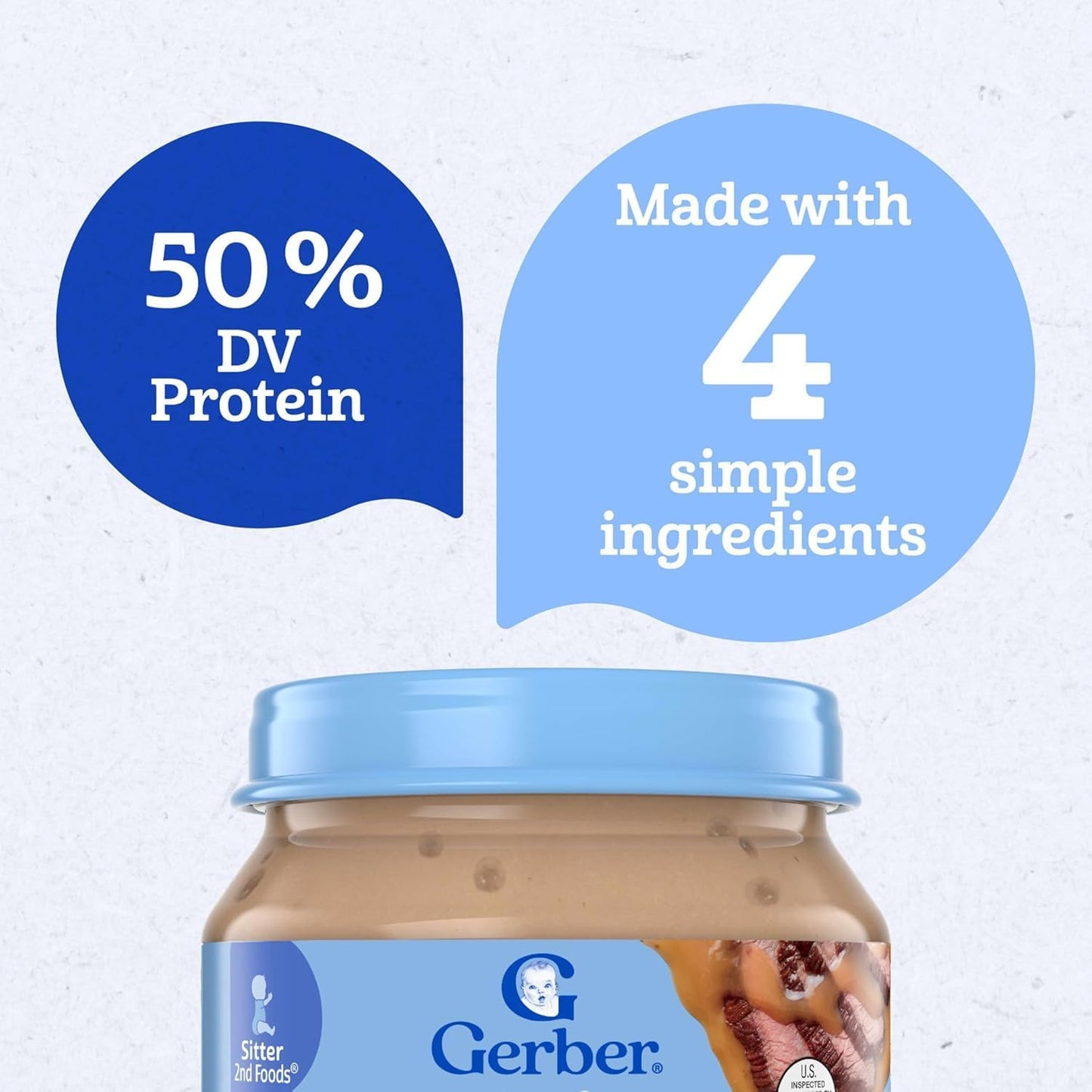 Gerber Mealtime For Baby 2Nd Foods Baby Food Jar, Non-Gmo Pureed Baby Food With Essential Nutrients (Beef)