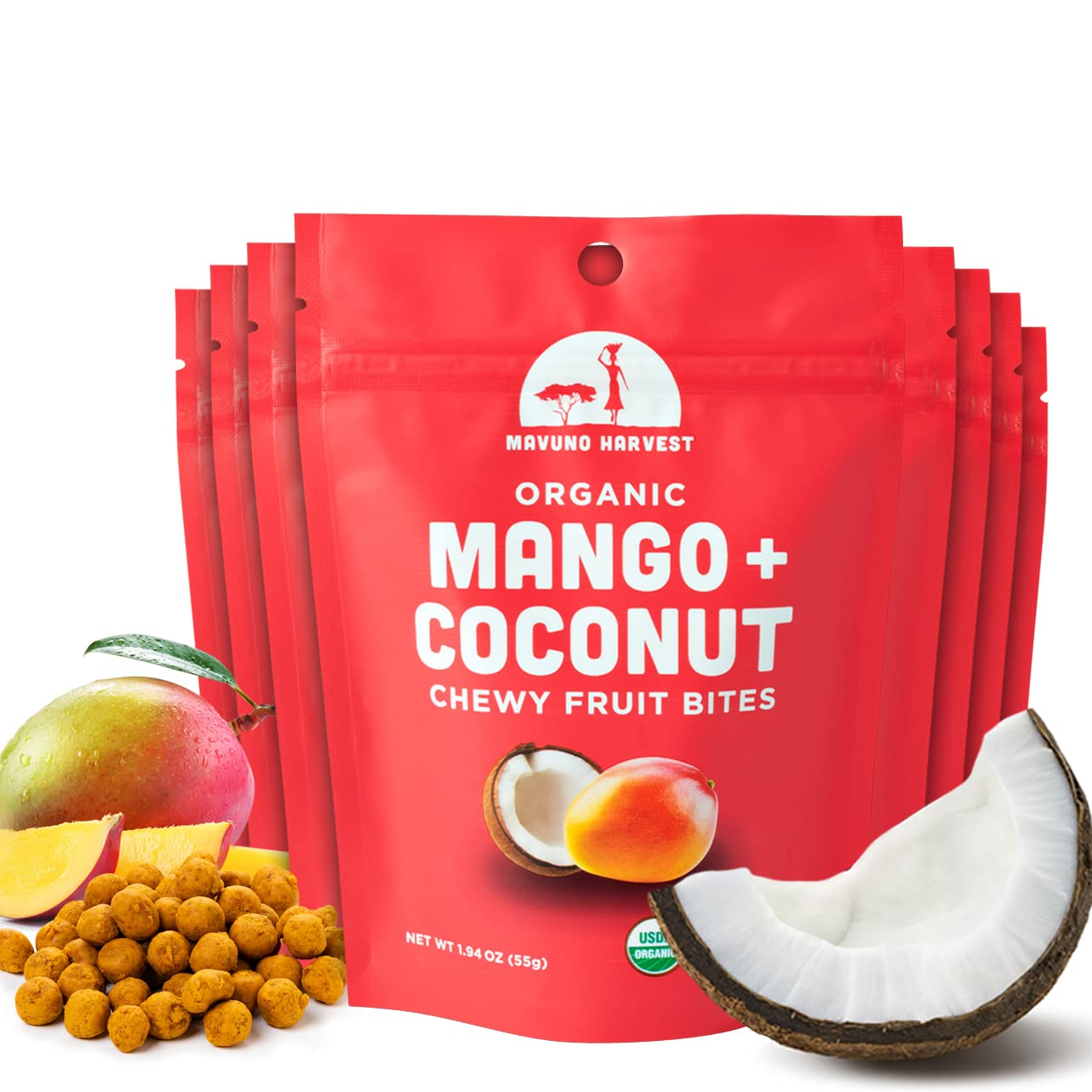 Mavuno Harvest Organic Fruit Snacks - Chewy Fruit Bites - Healthy Food for Kids & Adults - Ethically Sourced, Non-GMO, No Preser
