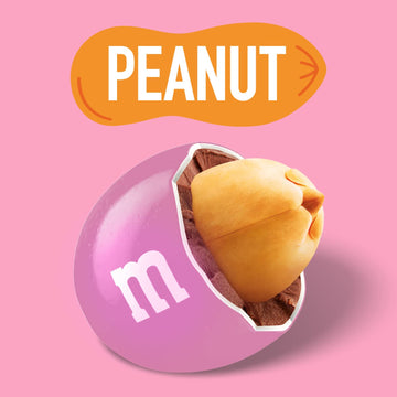 M&Ms Peanut Pink Chocolate Candy - 2Lbs Of Bulk Candy In Resealable Pack For Candy Buffet, Birthday Parties, Theme Meetings, Can