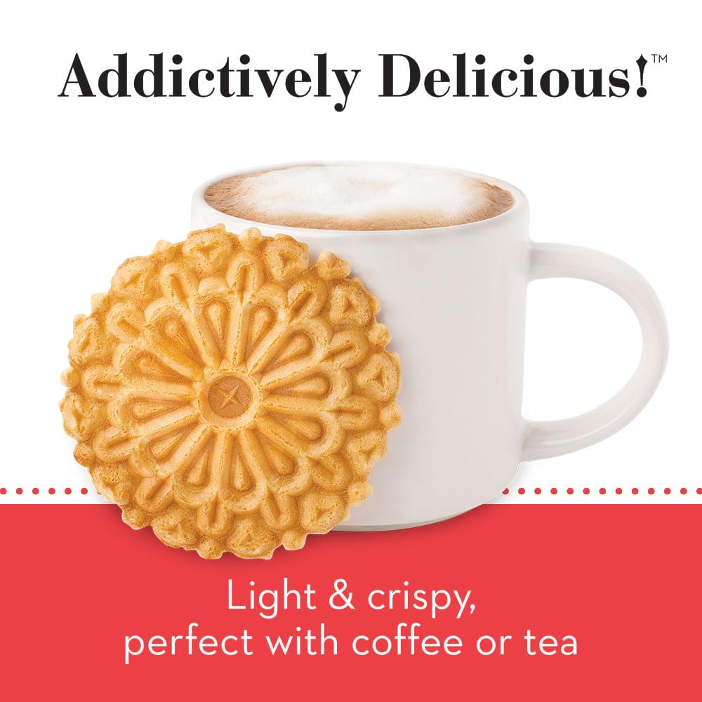 Reko Pizzelle Authentic Italian Style Waffle Cookie, Maple, 7 Ounce (Pack Of 12)