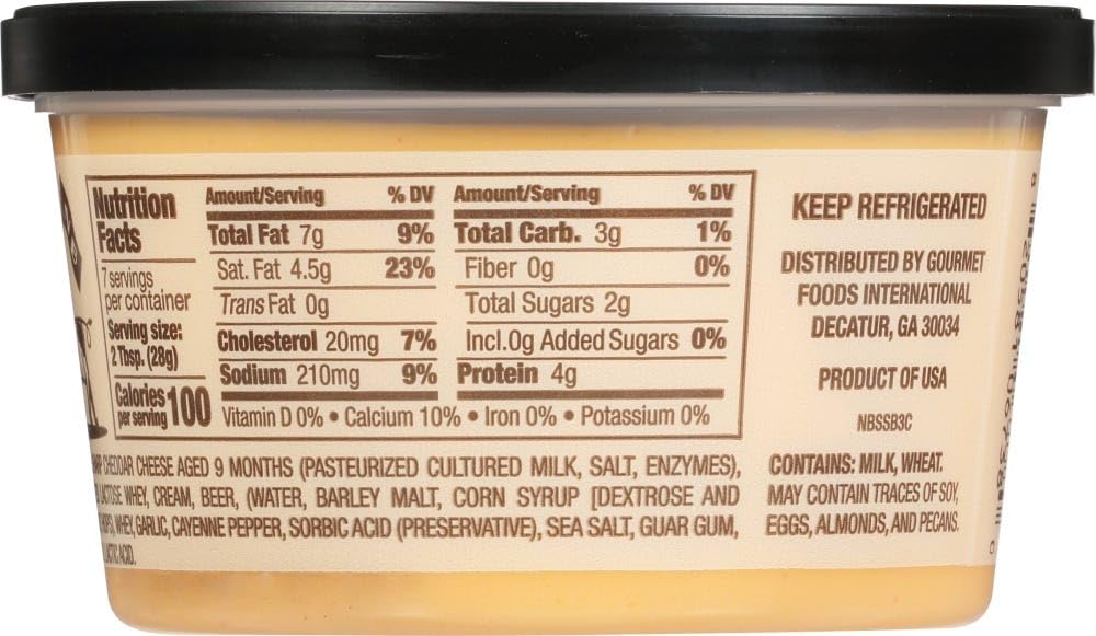 New Bridge Cheese Spread, Spicy malt-inspired Flavor, 7 oz, 12 Pack