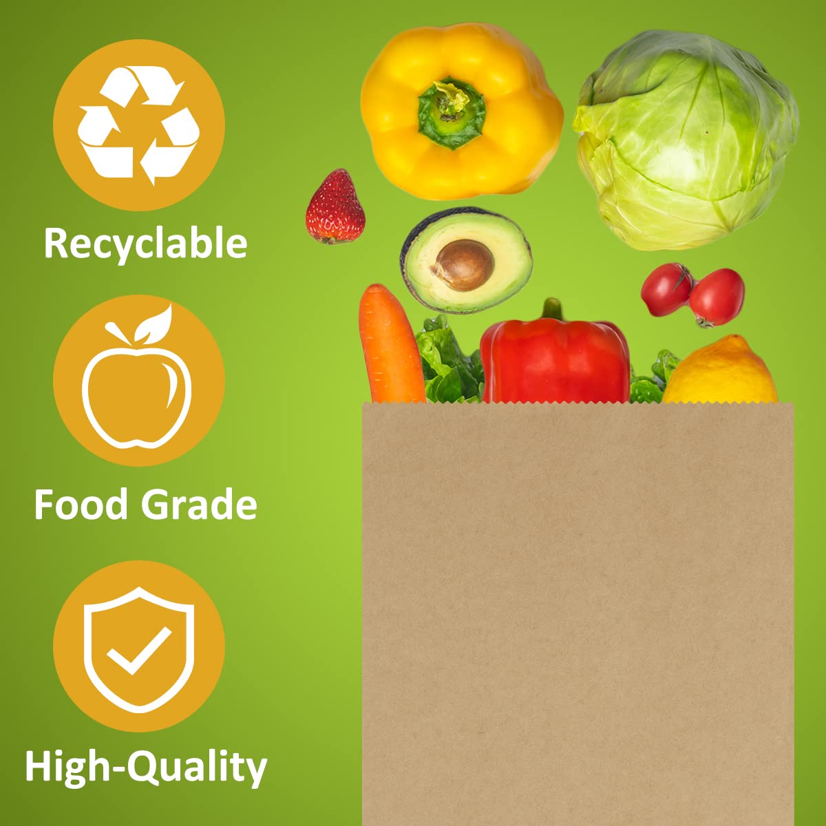 Shopday Paper Lunch Bags 4Lb 100 Pack Brown Paper Bags 5X2.95X9.45'' Recyclable Kraft Sack Lunch Bags Snacks Bags Grocery Bags F