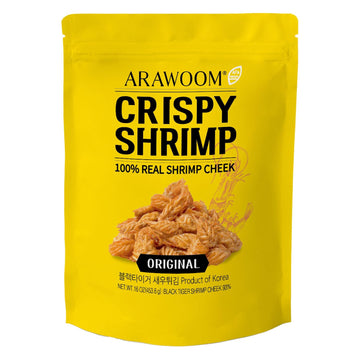ARAWOOM - Real Crispy Shrimp Cheek Snack - 100% Real Black Tiger Shrimp - 16 ounce (Pack of 1) - Original Flavor - Crunchy Treat