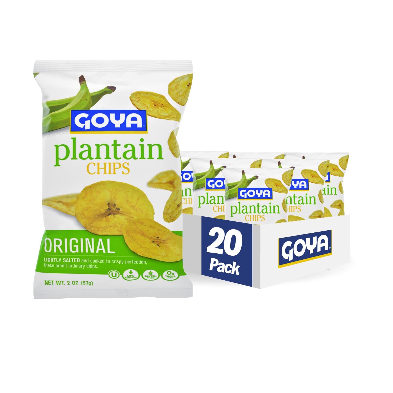 Goya Foods Plantain Chips, Original, 2 Ounce (Pack Of 20)