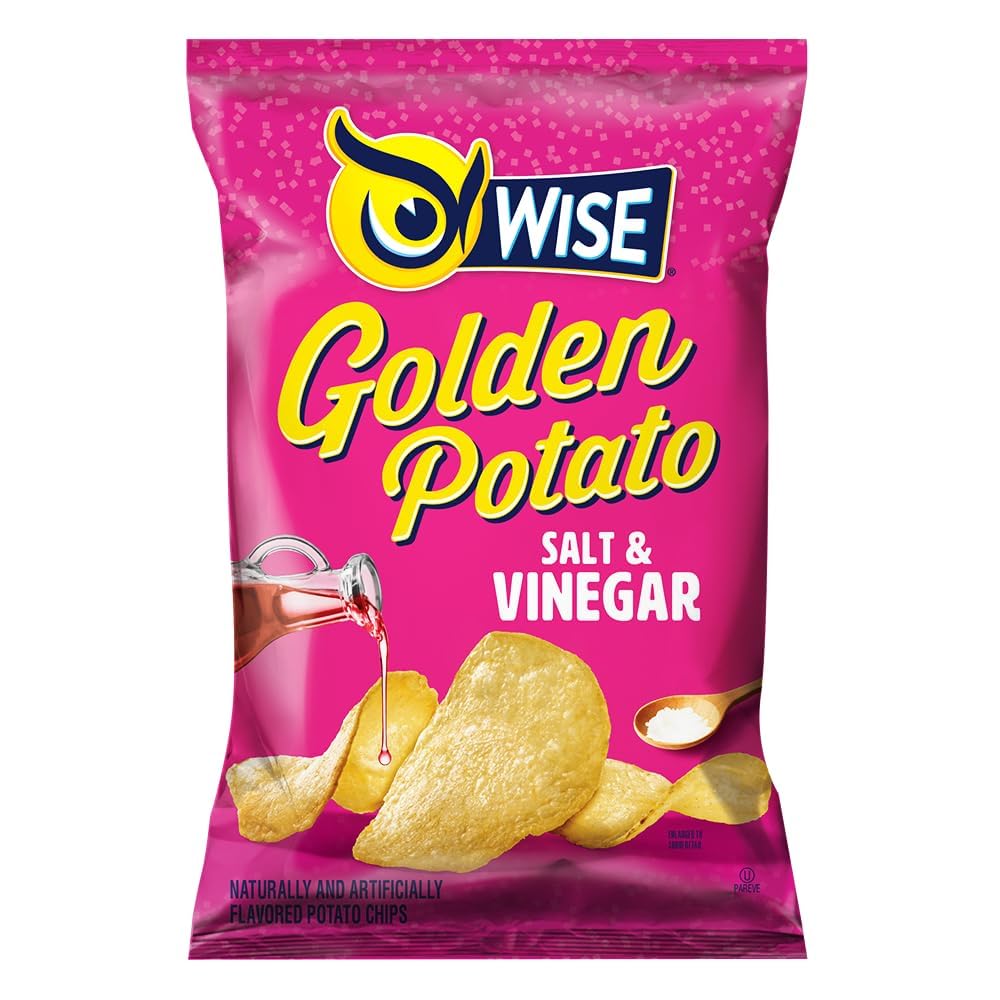 Wise Foods Salt & Vinegar Potato Chips Sharing Size Bags (4 Bags)