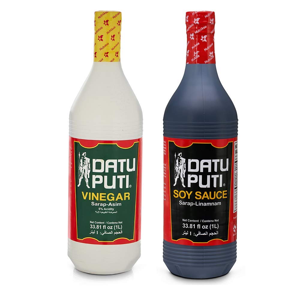 Datu Puti Vinegar And Soy Sauce Value Pack - 1 Liter Bottle Of Each