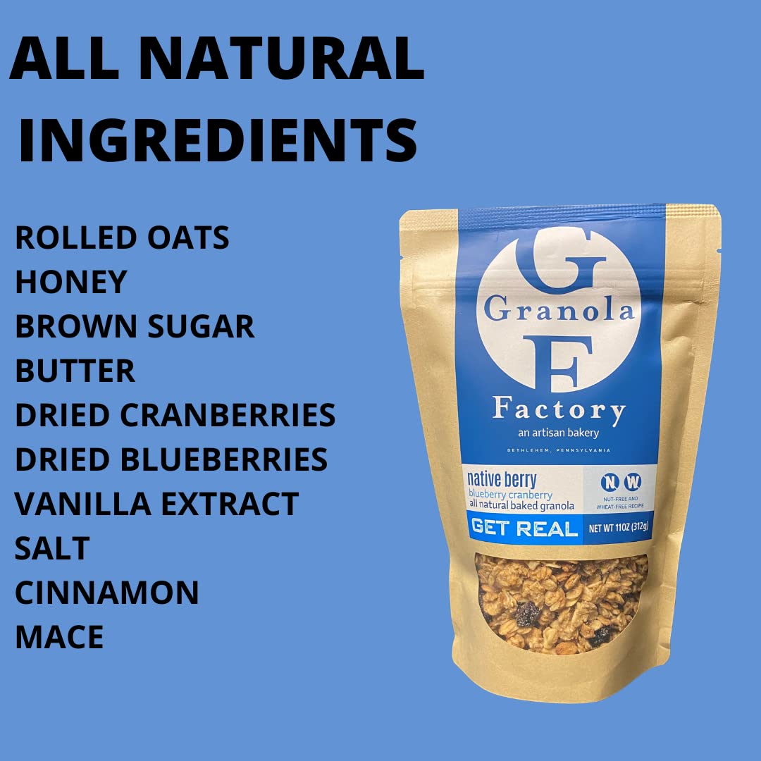 Granola Factory Native Berry, All-Natural, Sweet And Salty Breakfast Cereal Snack (Native 3 Pack), 11 Ounce (Pack Of 3)