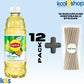 Lipton Diet Citrus Green Tea 16.9 Fl Oz Plastic Bottle 12 Pack + 15 Sugarcane Disposable Straws By Kool8Shop Infinite Deals