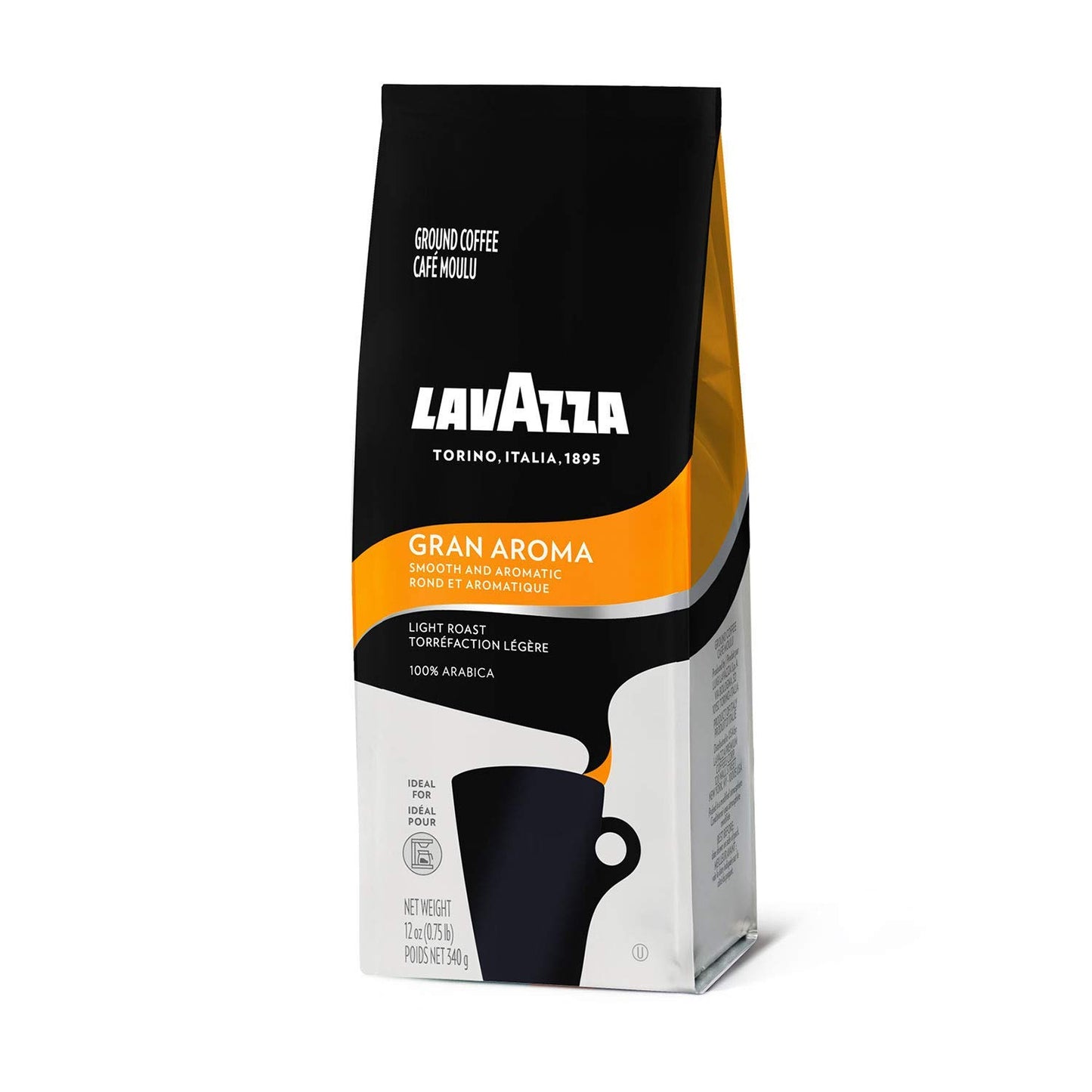 Lavazza Gran Aroma Ground Coffee Blend, Light Roast, 12 Oz (Pack Of 2)