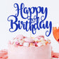 Fmiyuneea Happy Birthday Cake Topper- Glitter Happy Birthday Cake Decor, Handmade Anniversary/Birthday Party Supplies (Deep Blue