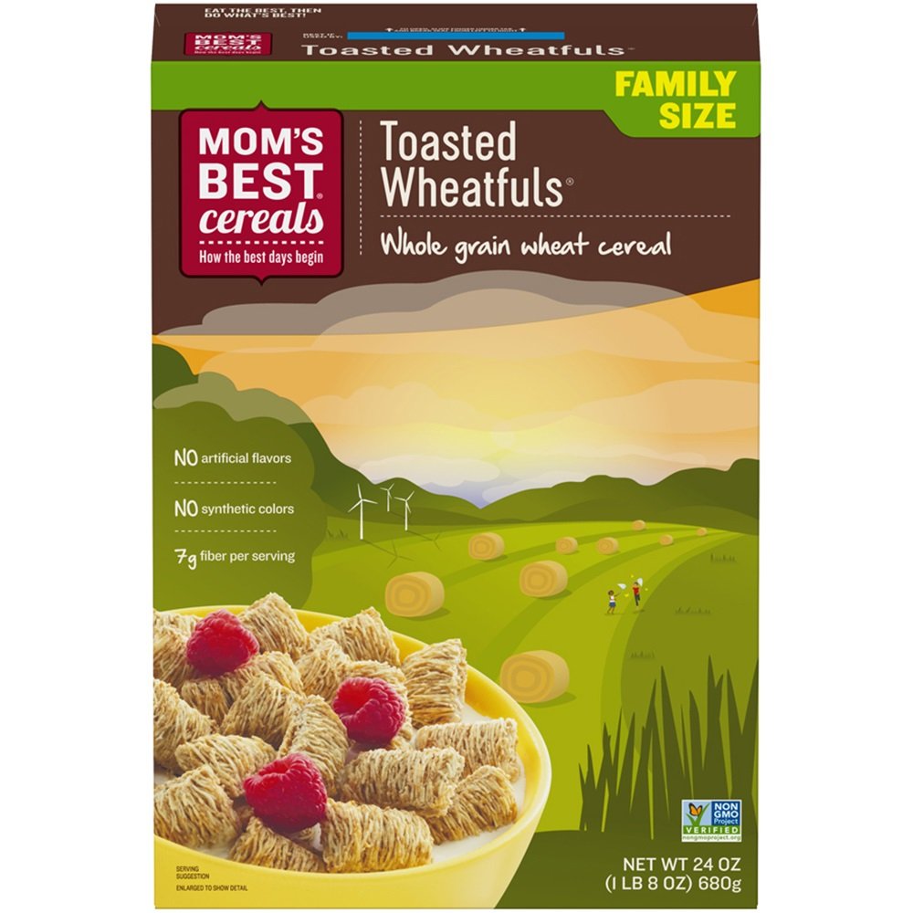 Mom'S Best Toasted Wheatfuls Flavored Cereal, No High Fructose Corn Syrup, 23 Ounces (Pack Of 12)