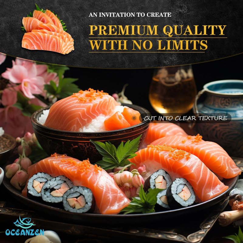 Oceanzen:Premium Quality, Atlantic Salmon - 10 Packs Of (2 X 6 Oz Fresh Skinless Fillets) Shipped Frozen,Sashimi Grade - Sustain