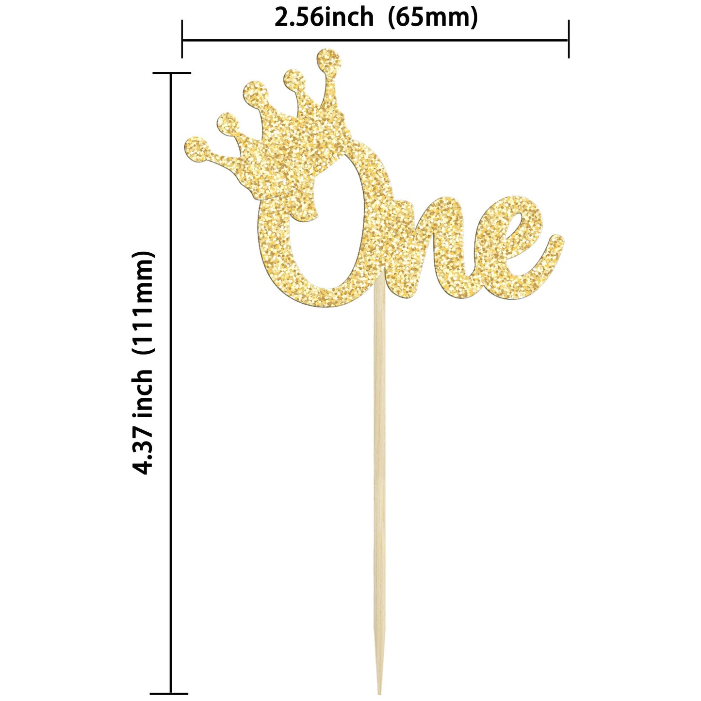 Gyufise 24Pcs Crown Cupcake Toppers Gold Glitter Crown One Cupcake Picks Prince 1St Birthday Crown Cupcake Decors For Prince Cro
