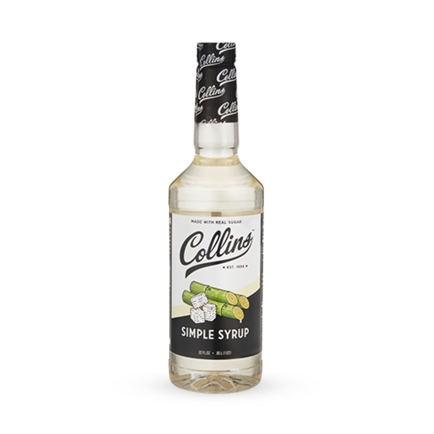 Collins Classic Simple Syrup, Real Sugar Cocktail Mixer, 32 Ounces, Set of 1