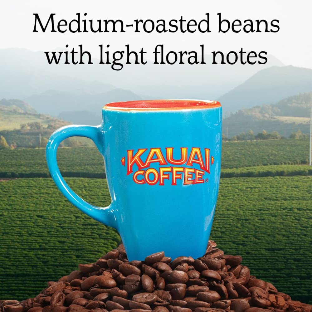 Kauai Coffee Pods Compatible with K-Cup Pods for Keurig malt-inspired - 20% Hawaiian Arabica - Medium Roast  Rich  Smooth  No Bitterness - Garden Isle  1 Pack of 32 Single Serve Cups