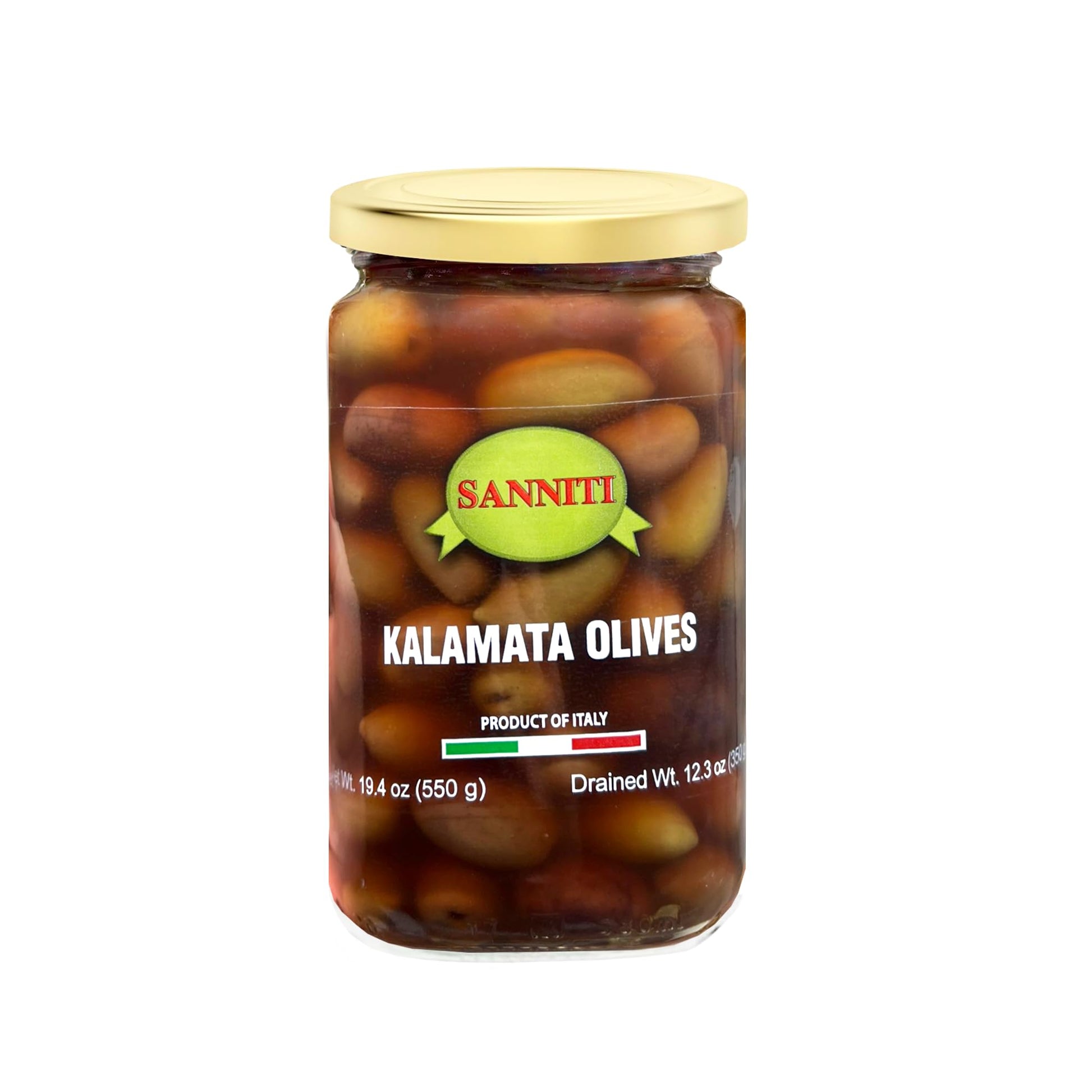Sanniti Italian Kalamata Whole Olives, 19.4 Oz (550 G)