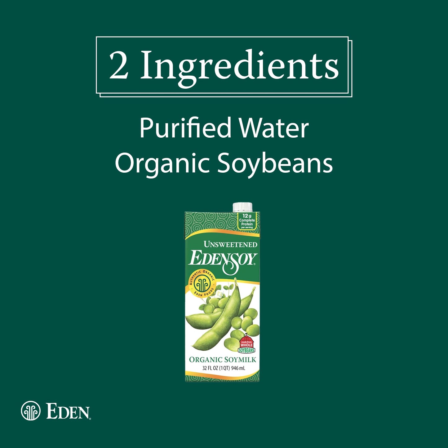 Eden Edensoy Unsweetened Organic Soymilk, Non-GMO, Vegan, 32 Fl Oz (6-Pack)