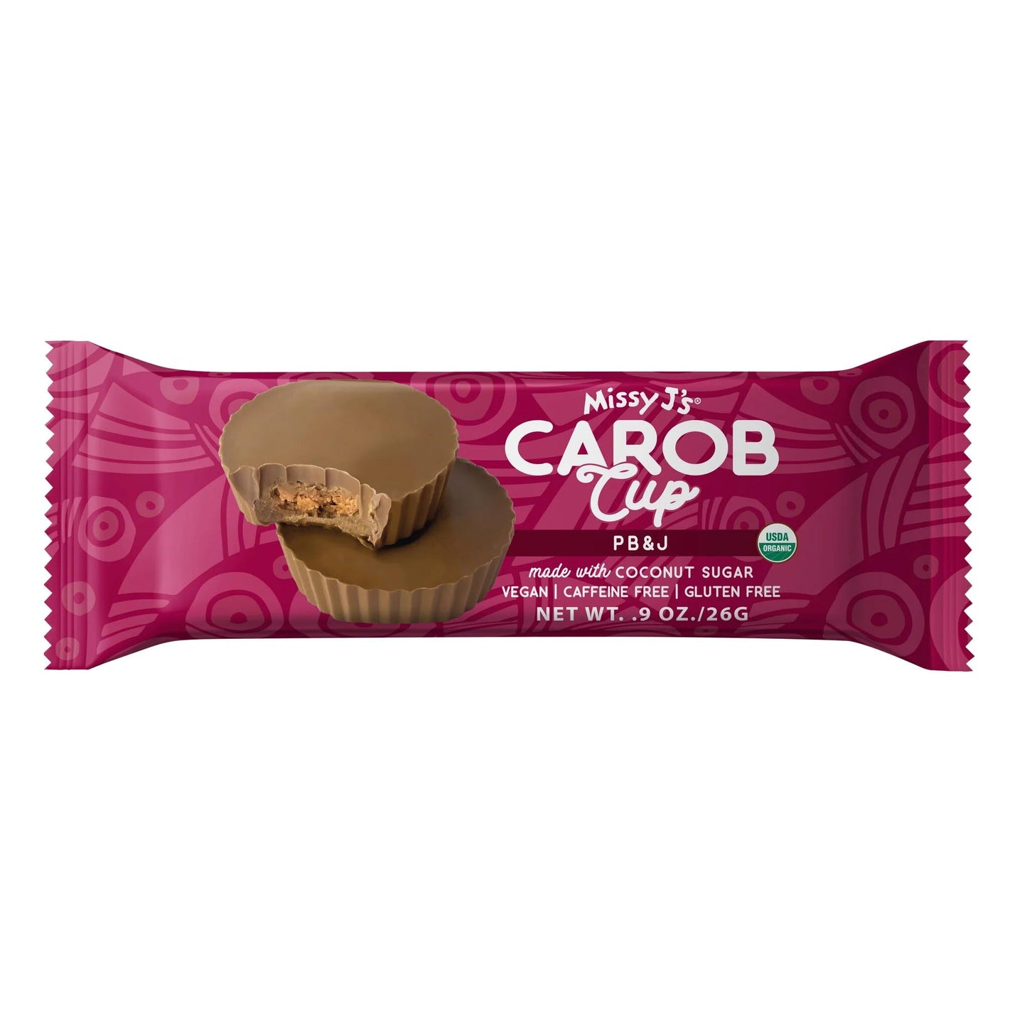 Missy Js Organic Peanut Butter & Jelly Carob Cups, Vegan, Gluten-Free, 0.9 Oz, 3 Pack