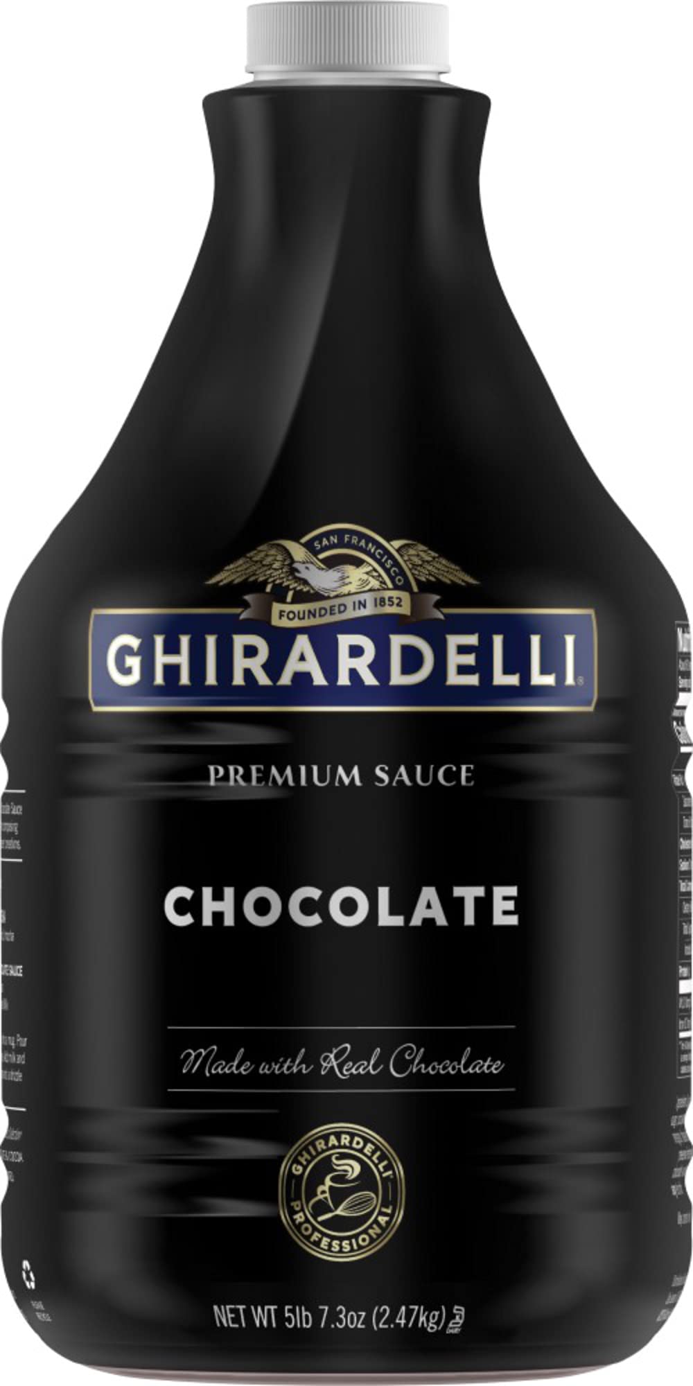 Ghirardelli Chocolate Sauce, Black Label, 87.3oz (5.44 lb) - Single Bottle