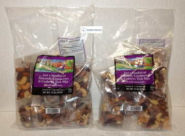 Trader Joe Just a Handful of Almonds, Cranberries & Cashews Trek Mix 10 Individual Bags 15oz 425g (Two Bags)