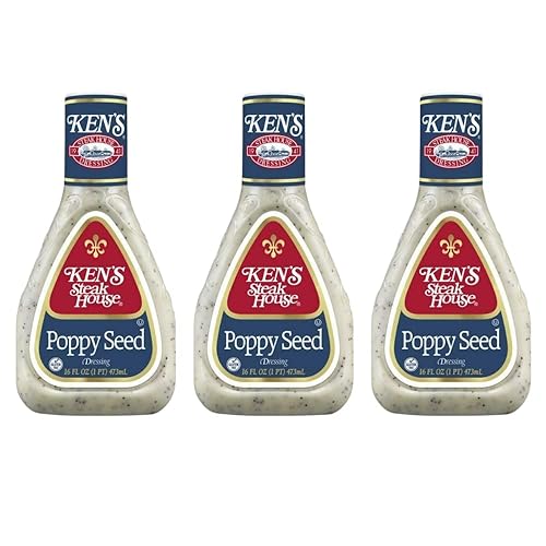 Kens Steakhouse Lite Poppy Seed Dressing (3 Pack) 16 Oz Bottles