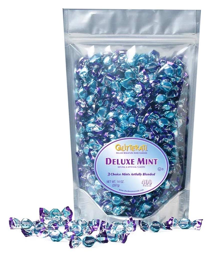 Glitterati Deluxe Mint, Original Italian Miniature Hard Candies, Deluxe Quality, Individually Wrapped, 14Oz (400 Count)