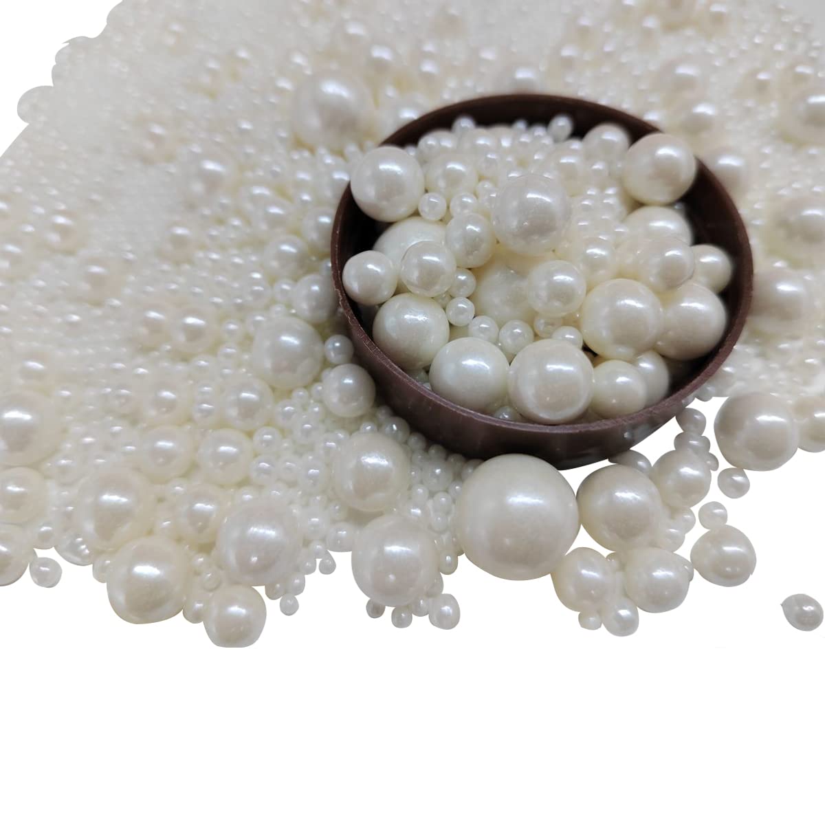 Edible Pearl Sugar Sprinkles White Candy Mixing Size Baking Edible Cake Decorations Cupcake Toppers Cookie Decorating Celebratio