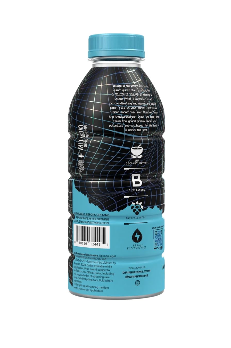 PRIME Hydration Sports Drink - Limited Edition 16 oz - Holographic Blue - Model 810116124411