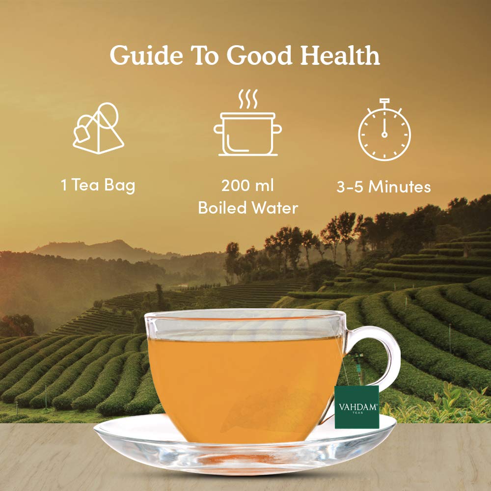 Vahdam, Himalayan Oolong Tea Bags (30 Count) - 100% Natural Tea, Oolong Tea Loose Leaf Pyramid Tea Bags, Brew Hot, Iced Or Kombu
