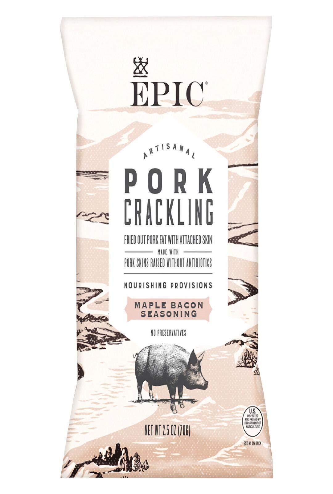 Epic Maple Bacon Pork Cracklings, 2.5oz - Crunchy, Flavorful Snack, High Protein, Gluten-Free, Perfect for Keto Diet