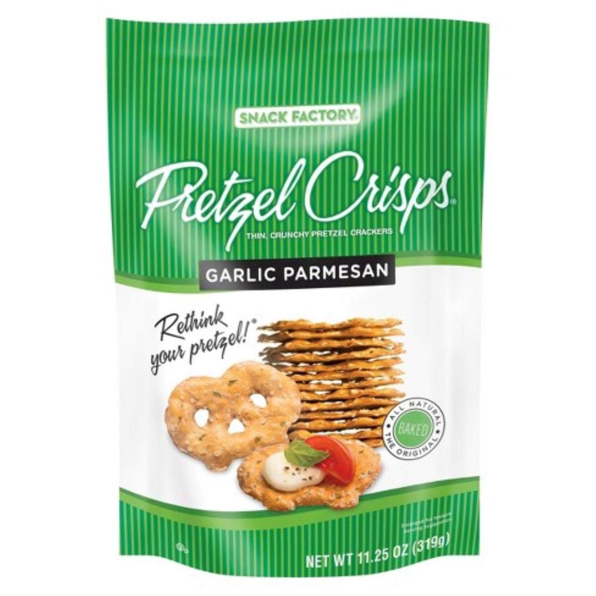 Snack Factory Pretzel Crisps, Honey Mustard & Onion, Baked, Kosher, 7.2 Ounce (Pack Of 12)