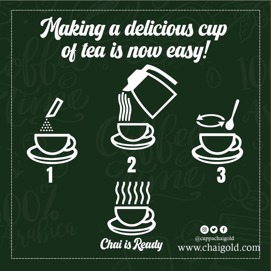 Cuppa Chai Gold Cardamom Chai | Sweetened Version | Pack Of 1 (10 Count)