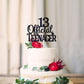 Black Glitter 13 Official Teenager Cake Topper, Cheers To 13 Years Decor, 13Th Birthday Party Decorations
