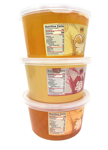 Fusion Select Bursting Boba Popping Boba Pearls - Fruit Tea Snack Toppings (Passion Fruit, Mango, And Lychee)