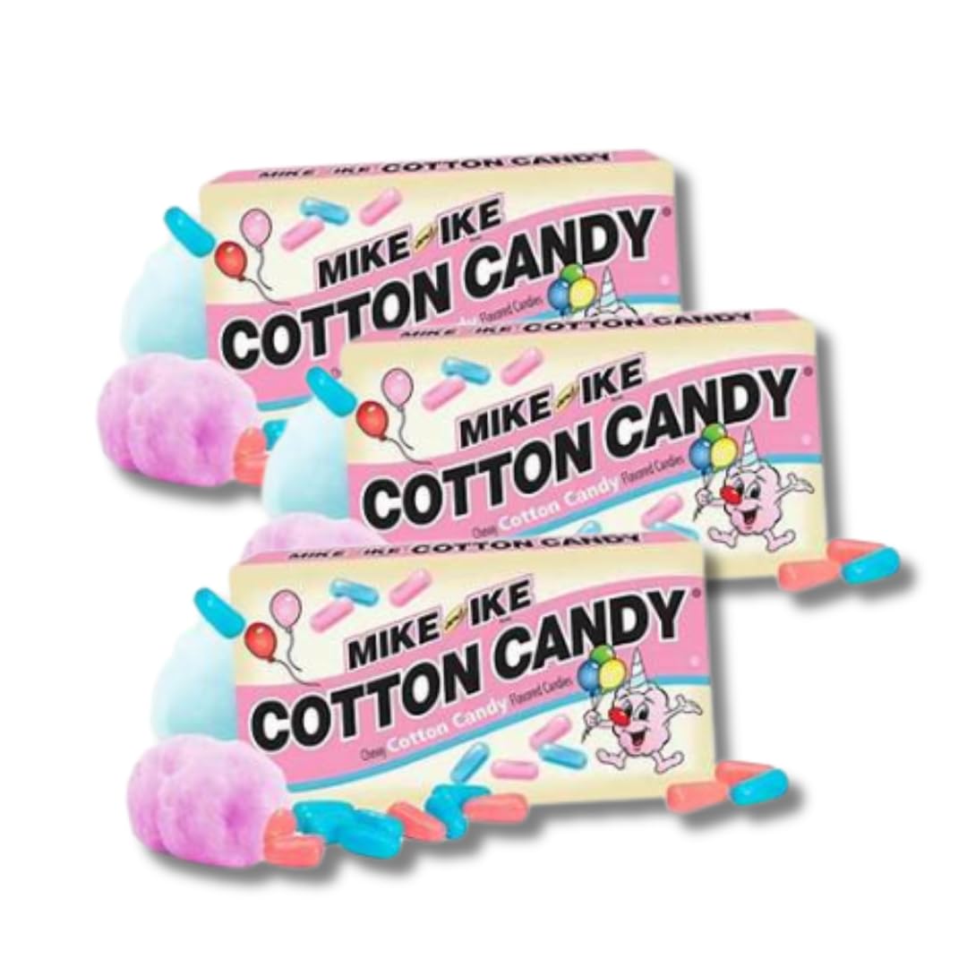 LYZAS SWEETS & TREATS Mike & Ike Gift Packs - 3 Theater Boxes, 4.25 oz, Cotton Candy Flavor