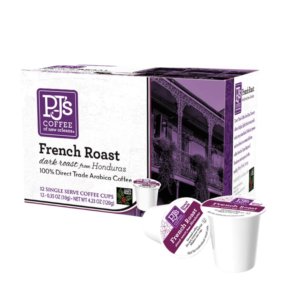 Pj'S Coffee - French Roast Single Serve Cups, 12 Count (Pack Of 1)